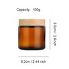 2 Pack 100ml 3.4oz Amber Glass Jars Refillable Cosmetic Containers
