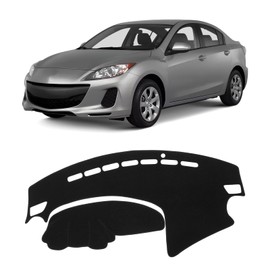 KUST Car Dash Cover for 2010 2011 2012 2013 Mazda3 (Sedan/Hatchback/MazdaSpeed3) Non-Slip Polyester Center Console Dash Cover Interior Accessories for Mazda3 Custom Fit Dash Mat No Glare Black