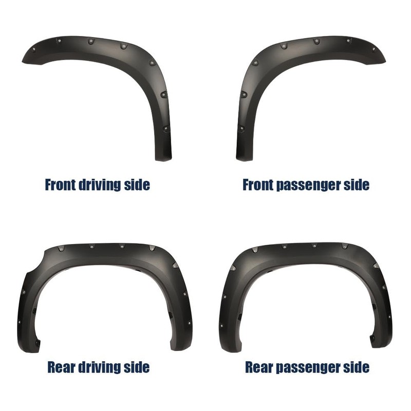 G-PLUS Pocket-Riveted Fender Flares, Compatible with Toyota Tundra 2007-2013, 4PCS
