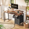 Huuger 47 Inch Computer Desk with Power Outlets and LED