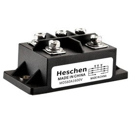 Heschen Dreiphasen-Brückengleichrichter MDS-60A Diodenmodul, 60 A, 1600 V, 5 Schraubklemmen