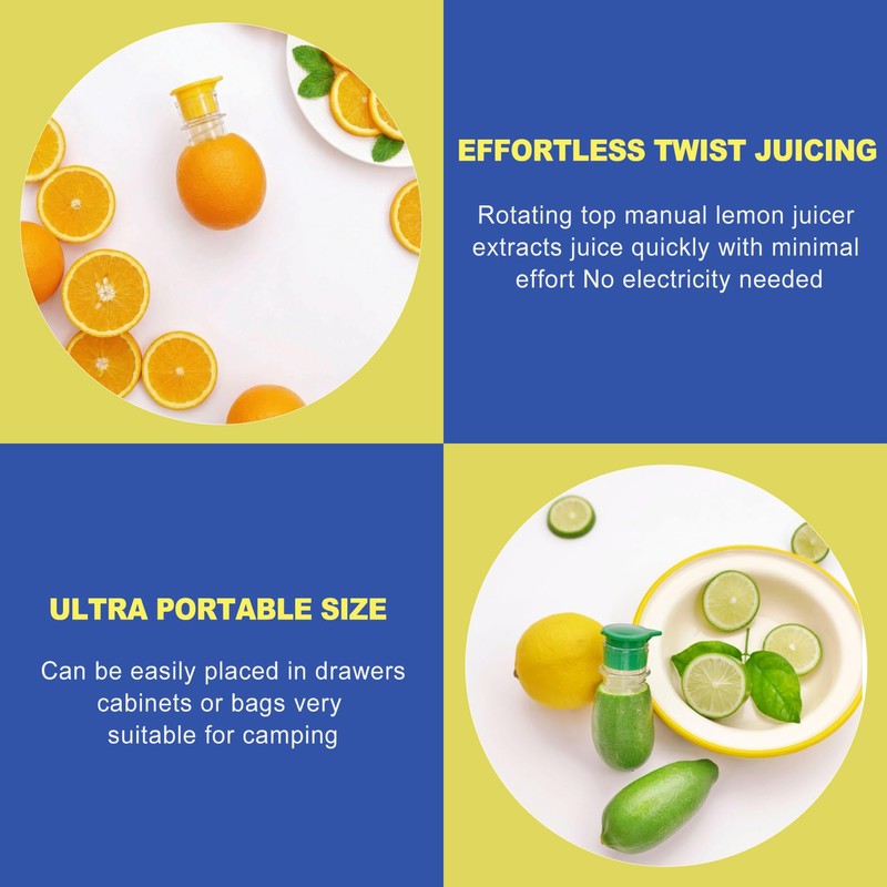 2 Pack Screw Top Lemon Squeezer, Portable Manual Citrus Press