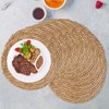 GENMOUS Woven Placemats Set of 8, 12" Round Placemats Natural