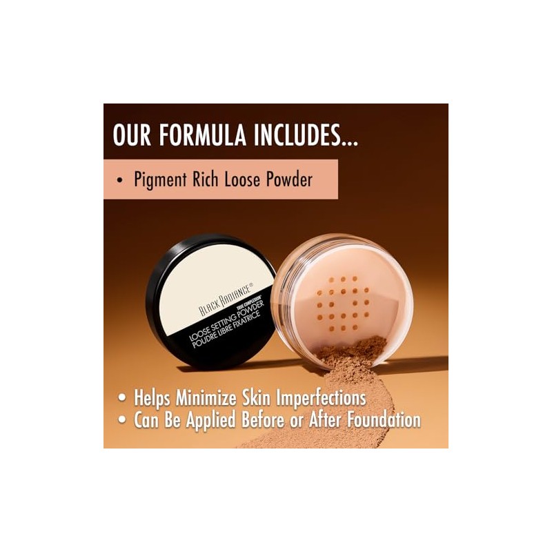 Black Radiance True Complexion Loose Setting Powder, Honeymoon, 0.64 Ounce