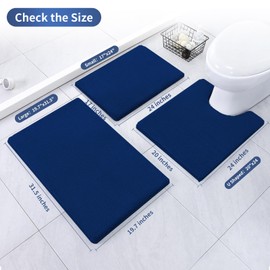 SWEMSTAR Bath Mat - High-Pile Rug for Bathroom Floor Shaggy Soft Anti Slip Bathroom Rugs Faux Fur Plush Fluffy Water Absorbing Bathroom Shower Mat - 19.7"x31.5"