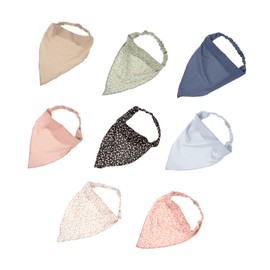 Healvian Elastic Flower Headscarf Anti-oil Comfortable Fabric Headband 8 Pack for Women