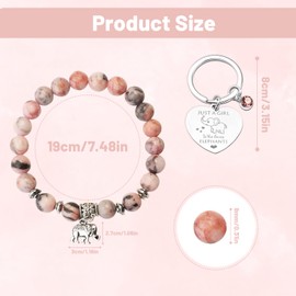 IETWATE Beaded Bracelets for Women Birthday Gifts for Women with 1 Key Chain,Friendship Bracelet Cheer Up Gift,Elephant Gifts Bead Bracelet,Ladies Bracelets for Christmas Presents