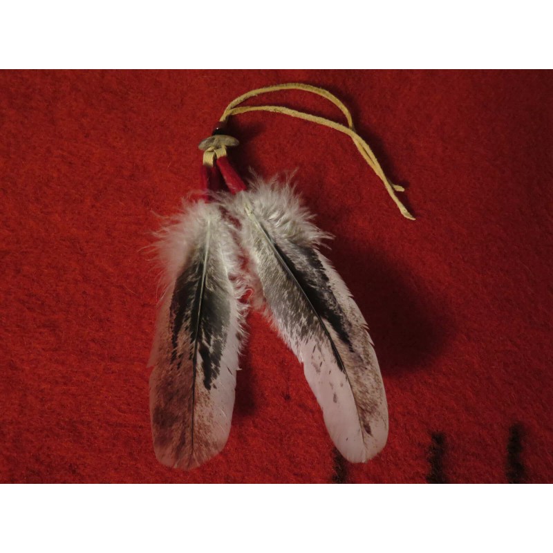 Feather Native American made Bald Eagle Feather Hair Tie Regalia
