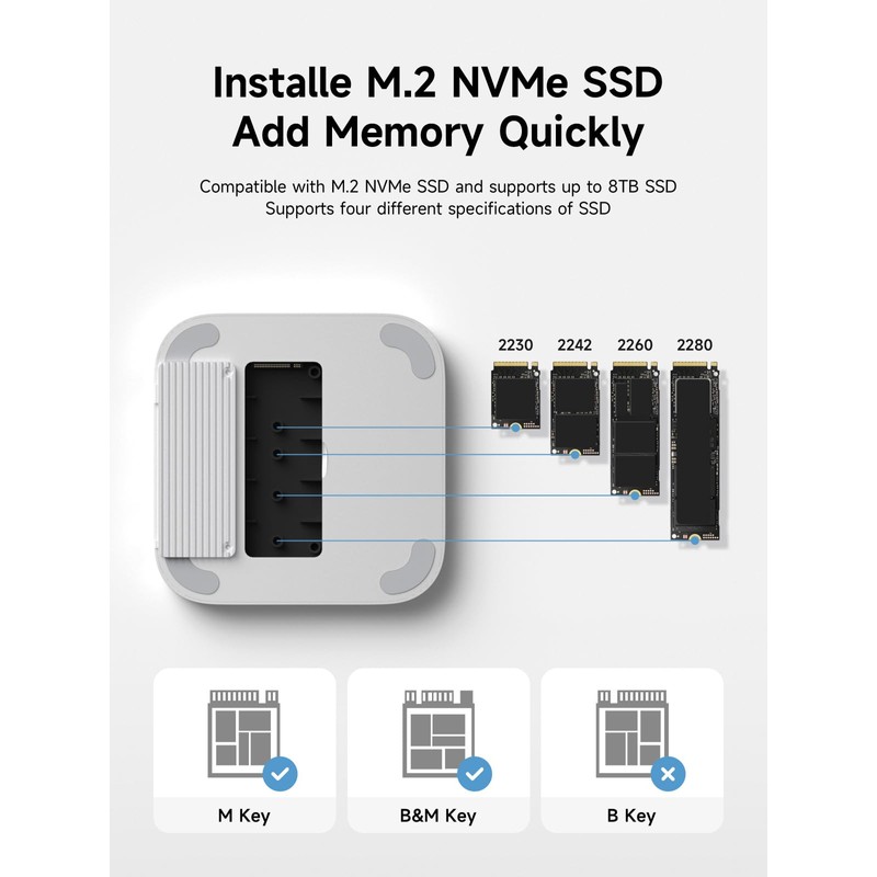 Hagibis Mac Mini M4 Hub with M.2 SSD Enclosure &