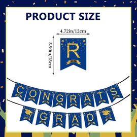 SINGOMON Blue Congrats Grad Banner Graduation Bannerfor College High School Graduation Decorations 2025 Grad 2025 Decorations