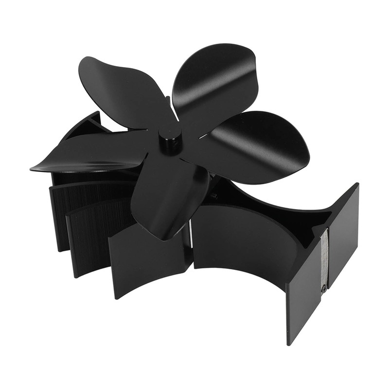 Stove Fan Heat Powered Low Noise Aluminium Alloy 5 Blade