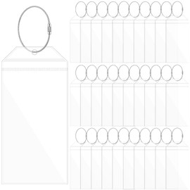 Clear Cruise Carnival Cruise Luggage Tags PVC Waterproof Holders Clear Bag Pouch with Zip Seal and Steel Loops for Ships Travel (30)