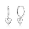 Sterling Silver Drop Earrings for Women Silver Heart Dangly Earrings