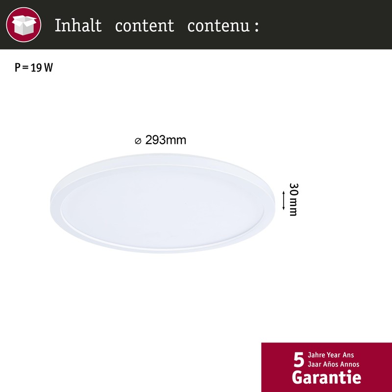 Paulmann 71157 LED Panel Atria Shine Backlight IP44 Round 293