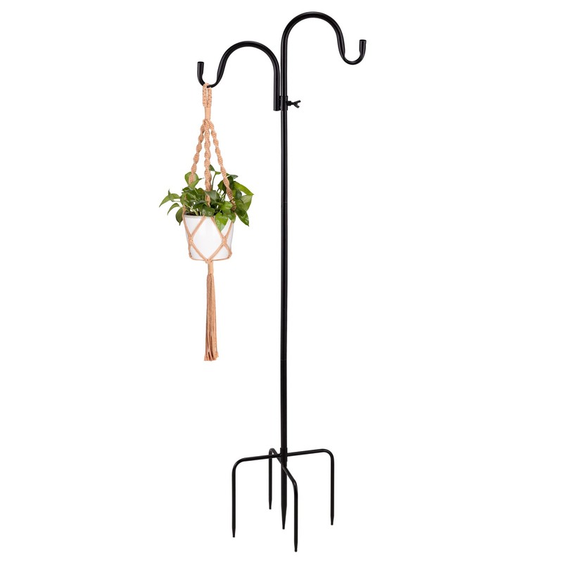 Navaris Shepherds Hooks for Outdoor - Hanging Bird Feeder Plant