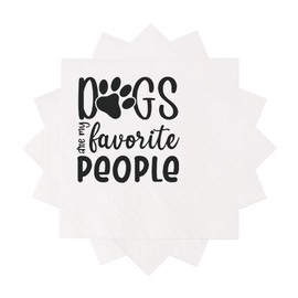 VOWFOO Funny Dog Quotes Cocktail Napkins, 100 PackDogs Are My Favorite People Disposable Beverage Bar Paper Cocktail Napkins For Party Table Decor 100Pcs 4.5 x 4.5 2-ply (Dogs My Favorite People)