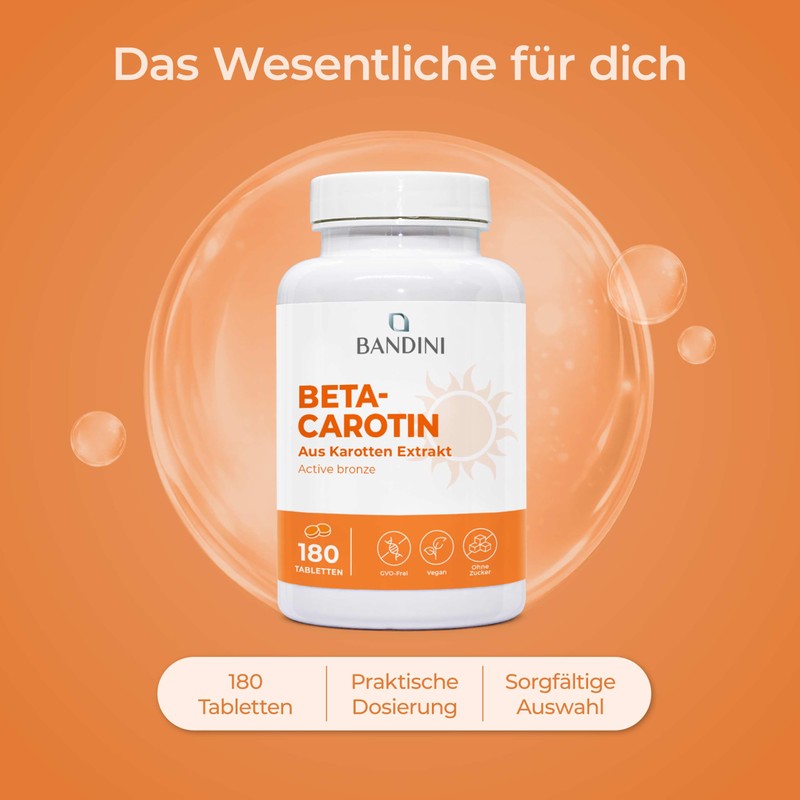 Bandini® Beta Carotene 180 Tablets Beta Carotene from Carrot Extract