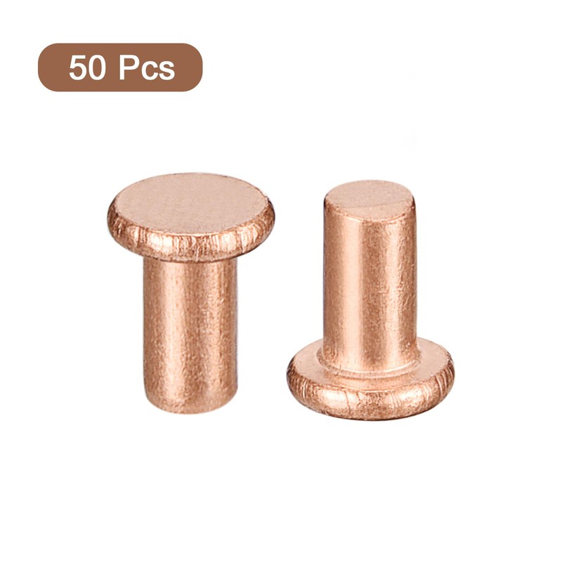 QUARKZMAN Pack of 50 Solid Copper Rivets 5/64 x 5/32