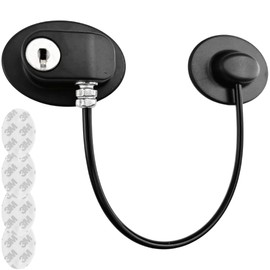 Chicer Door Lock, Retrofit, Keys, Lock, Kids, Sliding Door, Dementia, Baby, Portable Door Lock, Kids Door Lock, Refrigerator, Baby Guard (Black, 1 Pack)