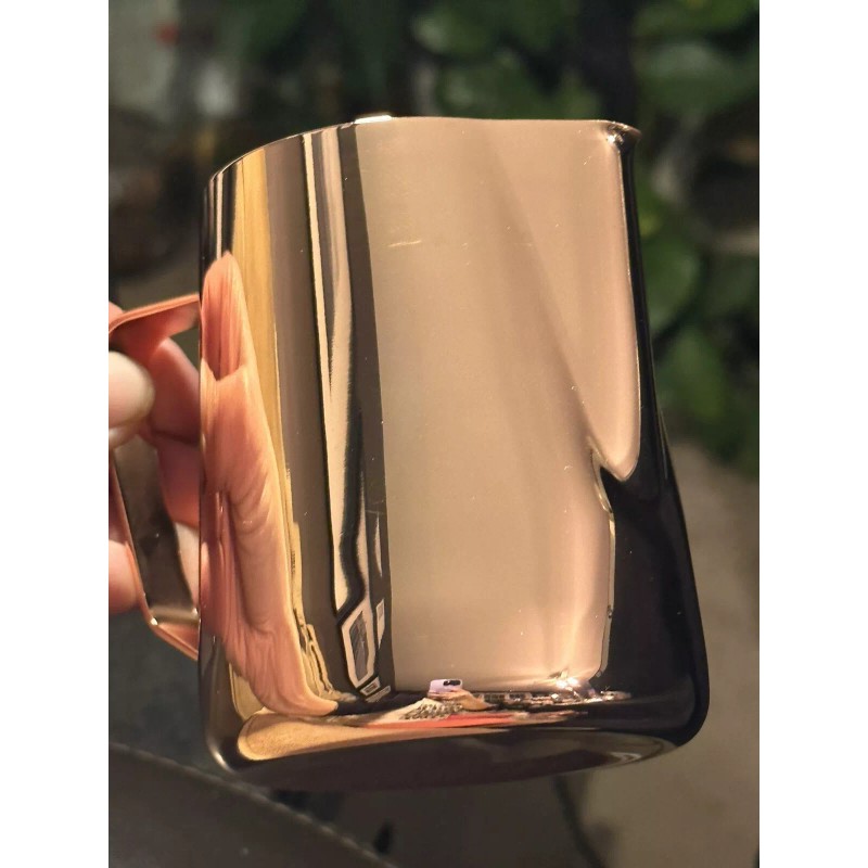 bonVIVO New bonVIVO Milk Frother Steamer Cup Copper Finish Stainless