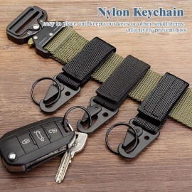 Unbranded 3x Tactical Gear Clips Molle Nylon Key Ring Holder Keychain Hooks Hanger Attachm