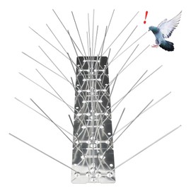 Bird Spikes Stainless Steel Bird Spikes Pigeon Spikes for Outside to Keep Birds Away with 7.9 Inch Wider Coverage 19.7 Feet Length Disassembled with Stainless Base for Small Bird Fence Roof Blacony