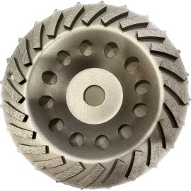 SM DIAMOND TOOLS 7 INCH Turbo Row Diamond Cup Grinding Wheel Golden for Grinder Concrete Stone