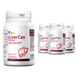 ALLBE LiverCan Capsules, 220mg Milk Thistle (80% Sillymarin), 10mg L-glutathione, 120mg Wu Wei Zi Extract and 120mg Dedelion Extract, 4 Packs of 90 Servings Liver Supplement, Serving Size:1 Capsule