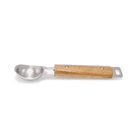 MMEP Stainless Steel Ice Cream Scoop with Wooden Handle, Heavy Duty Scooper, Premium Kitchen Gadgets as Spoons, Measuring Spoons, Molds, Baking Supplies