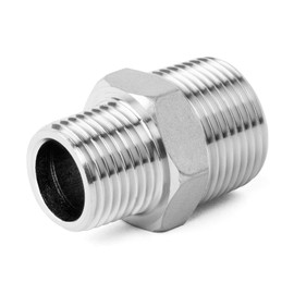 ChillWaves 304 Stainless Steel Pipe Fitting, Reducer Hex Nipple 3/4" NPT Male x 1/2" NPT Male Thread Adapter(3-PACK)