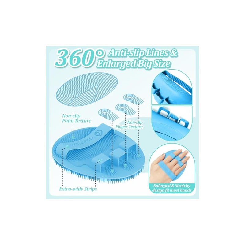 Juego Guantes Baño Suaves Exfoliantes Silicona Espalda Cuerpo Cabezal Cepillo