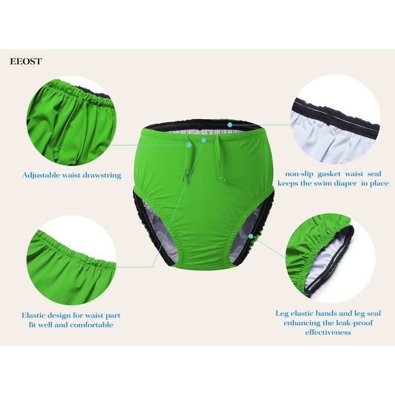 EEOST Youth Special Needs Reusable Swim Diapers Swimwear for Incontinence