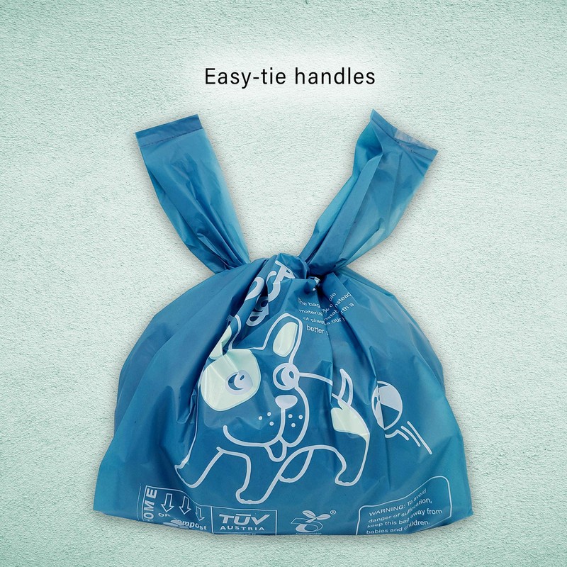 Heart of Tafiti Home Compostable Dog Poop Bags with Handles,