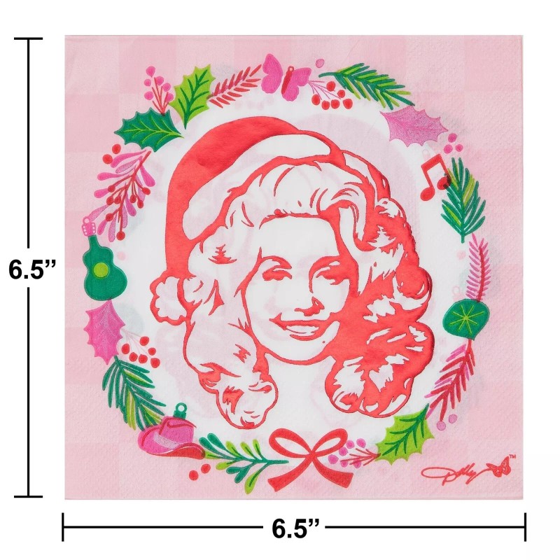 Dolly Parton Holly Dolly Christmas 2 Ply Paper Lunch Napkins