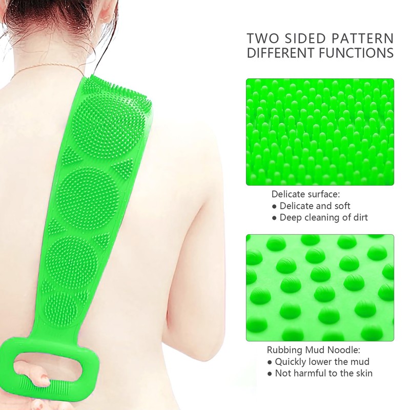 ICSTM Back Scrubber for Shower,2 Pcs Silicone Back Scrubber for