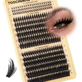 Spiky Manga Lash Clusters 12-20mm Long Eyelash Clusters with Bottom Lashes Individual 80D+100D Cluster Eyelash Extensions 300pcs Thick Volume DIY Plume Flake Cluster Lash Extension by TOOCHUNAG
