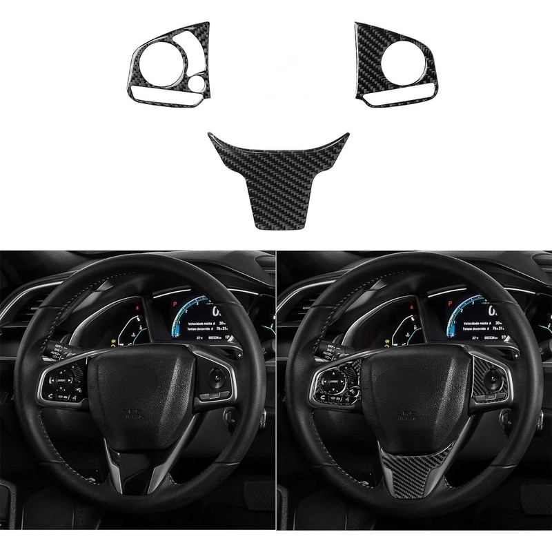 Car 10th Gen Civic Accessories Real Carbon Fiber Steering Wheel