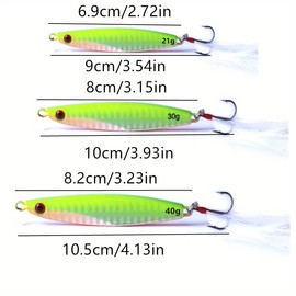 WUWYOUWL Fishing Lures Set, 7PCS Metal Fishing Lure Sequins Spoons with Hard Bait For Sea Lake Lure Tool for Saltwater Freshwater Trout Bass Salmon Fishing (21, Grams)