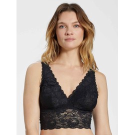 Cosabella womens Never Say Never Plungie Longline Bralette Plunge Bra, Black, X-Large US