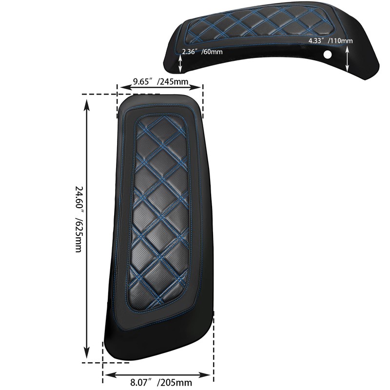 WOWTK Hard Saddlebag Lid Bra/Covers for Harley 2014-2024 Touring Road