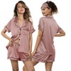 WJing Yi Jia 5Pcs Womens Soft Satin Pajama Set XS-4XL