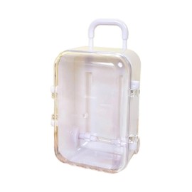 MEELYHOMEZQA Plastic Miniature Suitcase Dolls Accessories Trunk Toy Small Purse Handbag Luggage Storage Box Dollhouse Decoration, See product size chart, White