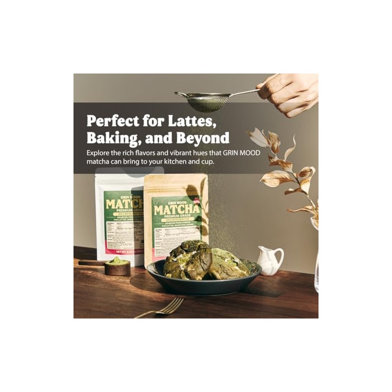 GRIN MOOD Té verde Matcha orgánico premium en polvo (100