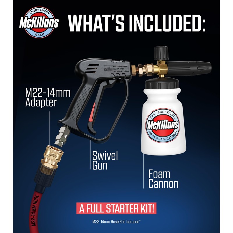 McKillans Pressure Washer Gun with Swivel & Foam Cannon Wide