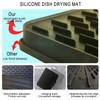 Silicone Dish Drying Mat featuring a Built-in Drain Lip, Heightened