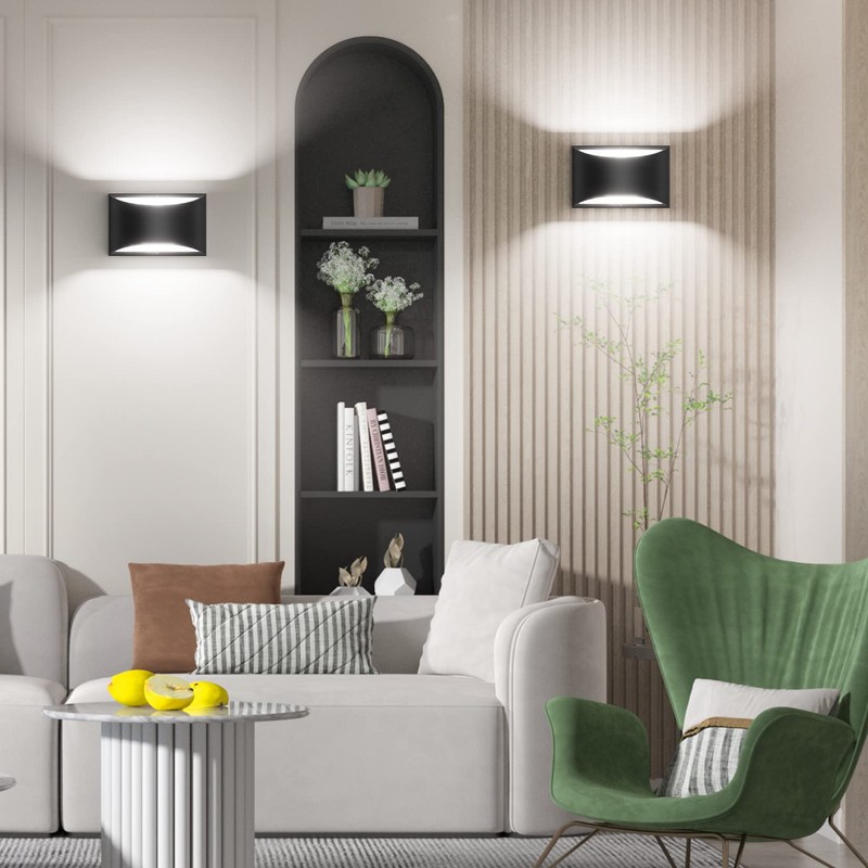 Aipsun Indoor Black Modern LED Wall Sconce Interior Wall Lights