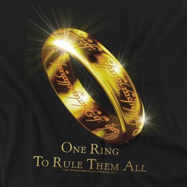 The Lord of The Rings One Ring to Rule Them All Unisex Adult T-Shirt for Men and Women, Black, 2X-Large