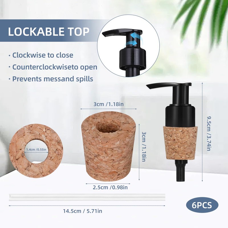 Yuecda 6 Pcs Soap Dispenser Pump, Jar Soap Dispenser Pump