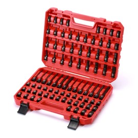 MIXPOWER 3/8" Drive Master Hex Bit Impact Socket Set, Solid One Piece Construction, Chrome Molybdenum Steel, 84 Pieces Set