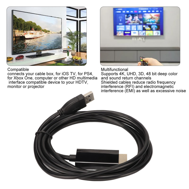 USB3.0 to HD Multimedia Interface Adapter Cable 5.9ft 4K Plug